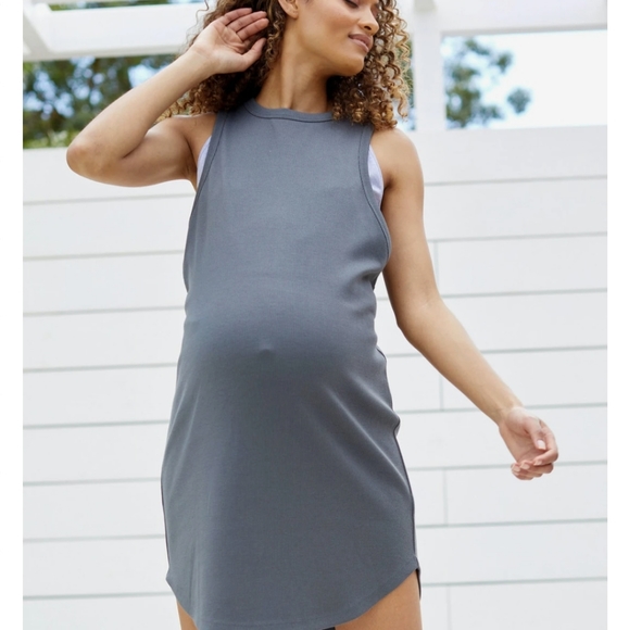 Bae Day to night lounge nursing dress in grey/mineral pine size small - Picture 3 of 6